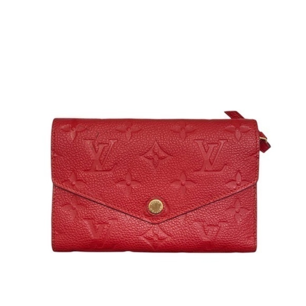 Louis Vuitton empreinte leather monogram Cheris red wallet